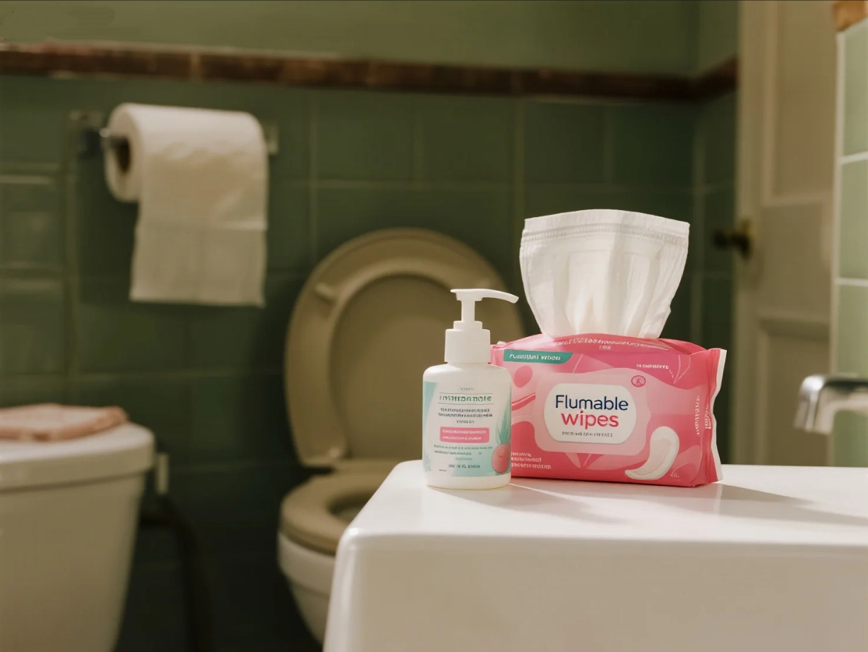Hygiene products in the washroom